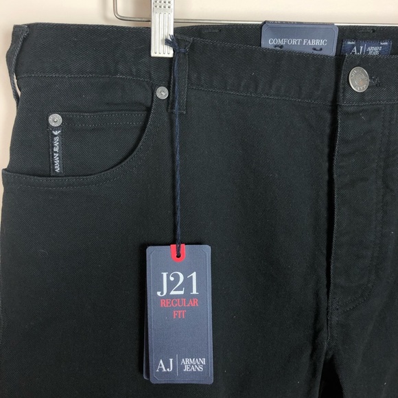 NWT Armani Jeans J21 Regular Fit Black W40 x L32 - Picture 2 of 8